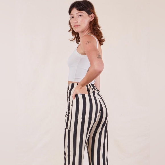 Big Bud Press Black and White Striped Work Pants Size Large - Picture 8 of 11